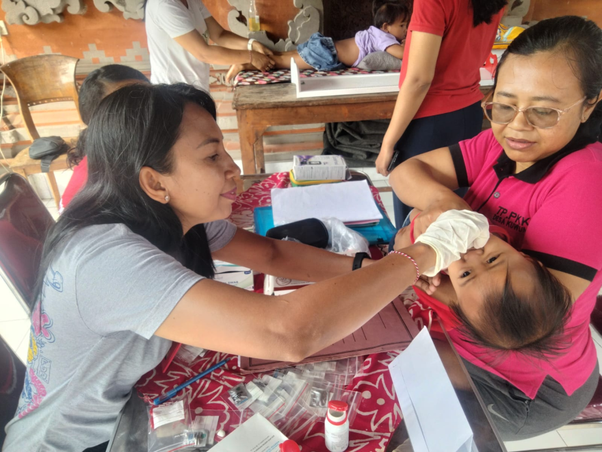 Posyandu Siklus Hidup 6 SPM Kenanga V di Balai Banjar Dinas Kuwum Ancak Bija, Desa Kuwum, Kecamatan Marga, Kabupaten Tabanan